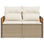 Sofá de jardín con cojines de 2 plazas ratán sintético beige de , Sofás de exterior - Ref: Foro24-366084, Precio: 166,85 €, D...