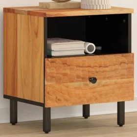 Mesita de noche de madera maciza de acacia 40x33x46 cm de , Mesitas de noche - Ref: Foro24-356861, Precio: 47,09 €, Descuento: %