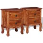Mesitas de noche con cajones 2 uds madera maciza de acacia de vidaXL, Mesitas de noche - Ref: Foro24-243972, Precio: 211,83 €...