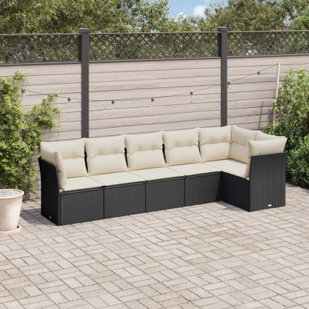Set de sofás de jardín 6 piezas y cojines ratán sintético negro de , Conjuntos de jardín - Ref: Foro24-3217656, Precio: 339,3...
