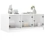Mesa de centro con puertas de vidrio blanca 102x50x42 cm de , Mesas de centro - Ref: Foro24-836413, Precio: 80,73 €, Descuent...