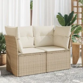 Sofá de jardín con cojines de 2 plazas ratán sintético beige de , Sofás de exterior - Ref: Foro24-366075, Precio: 152,80 €, D...