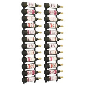 Botelleros de pared para 12 botellas hierro negro 2 unidades de vidaXL, Botelleros - Ref: Foro24-282467, Precio: 97,83 €, Des...