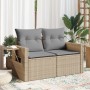 Sofá de jardín con cojines de 2 plazas ratán sintético beige de , Sofás de exterior - Ref: Foro24-366094, Precio: 159,56 €, D...