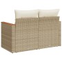Sofá de jardín con cojines de 2 plazas ratán sintético beige de , Sofás de exterior - Ref: Foro24-366082, Precio: 156,94 €, D...