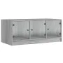 Mesa de centro con puertas de vidrio gris Sonoma 102x50x42 cm de , Mesas de centro - Ref: Foro24-836418, Precio: 80,16 €, Des...