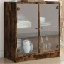 Armario auxiliar puertas de vidrio roble ahumado 68x37x75,5 cm de , Aparadores - Ref: Foro24-836424, Precio: 68,79 €, Descuen...