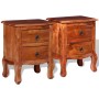 Mesitas de noche con cajones 2 uds madera maciza de acacia de vidaXL, Mesitas de noche - Ref: Foro24-243972, Precio: 211,83 €...