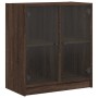 Armario auxiliar puertas de vidrio marrón roble 68x37x75,5 cm de , Aparadores - Ref: Foro24-836426, Precio: 74,83 €, Descuent...