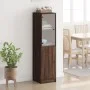 Aparador con puerta de vidrio marrón roble 35x37x142 cm de , Aparadores - Ref: Foro24-836447, Precio: 86,99 €, Descuento: %