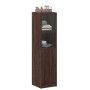 Aparador con puerta de vidrio marrón roble 35x37x142 cm de , Aparadores - Ref: Foro24-836447, Precio: 88,37 €, Descuento: %