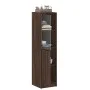 Aparador con puerta de vidrio marrón roble 35x37x142 cm de , Aparadores - Ref: Foro24-836447, Precio: 86,99 €, Descuento: %