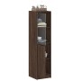 Aparador con puerta de vidrio marrón roble 35x37x142 cm de , Aparadores - Ref: Foro24-836447, Precio: 88,37 €, Descuento: %