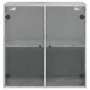 Mueble de pared puertas de vidrio gris hormigón 68x37x68,5 cm de , Taquillas y armarios de almacenamiento - Ref: Foro24-83649...