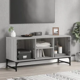 TV-Möbel mit grauen Sonoma-Glastüren 102x37x50 cm. von , TV-Möbel - Ref: Foro24-836537, Preis: 49,42 €, Rabatt: %