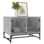 Mesa de centro puertas de vidrio gris hormigón 68,5x50x50 cm de , Mesas de centro - Ref: Foro24-836542, Precio: 47,92 €, Desc...