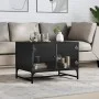 Mesa de centro con puertas de vidrio negra 68,5x50x50 cm de , Mesas de centro - Ref: Foro24-836540, Precio: 49,36 €, Descuent...