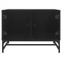 Mesa de centro con puertas de vidrio negra 68,5x50x50 cm de , Mesas de centro - Ref: Foro24-836540, Precio: 49,36 €, Descuent...
