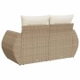 Sofá de jardín con cojines de 2 plazas ratán sintético beige de , Sofás de exterior - Ref: Foro24-366080, Precio: 196,30 €, D...
