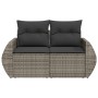 Sofá de jardín con cojines 2 plazas ratán sintético gris de , Sofás de exterior - Ref: Foro24-366124, Precio: 172,35 €, Descu...