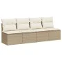 Sofá de jardín de 4 plazas con cojines ratán sintético beige by , Outdoor sofas - Ref: Foro24-366054, Price: 236,83 €, Discou...