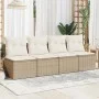 Sofá de jardín de 4 plazas con cojines ratán sintético beige by , Outdoor sofas - Ref: Foro24-366054, Price: 236,83 €, Discou...