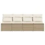 Sofá de jardín de 4 plazas con cojines ratán sintético beige by , Outdoor sofas - Ref: Foro24-366054, Price: 236,83 €, Discou...