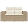 Sofá de jardín con cojines de 2 plazas ratán sintético beige de , Sofás de exterior - Ref: Foro24-366063, Precio: 185,38 €, D...