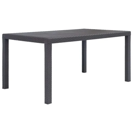 Mesa de jardín de plástico aspecto ratán marrón 150x90x72 cm de vidaXL, Mesas de jardín - Ref: Foro24-45606, Precio: 163,36 €...