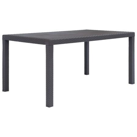Mesa de jardín de plástico aspecto ratán marrón 150x90x72 cm de vidaXL, Mesas de jardín - Ref: Foro24-45606, Precio: 154,23 €...