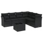Set de comedor de jardín 7 pzas y cojines ratán sintético negro de , Conjuntos de jardín - Ref: Foro24-3217685, Precio: 438,2...