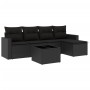 Set de sofás de jardín 6 piezas y cojines ratán sintético negro de , Sofás modulares de exterior - Ref: Foro24-3251232, Preci...