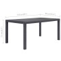 Mesa de jardín de plástico aspecto ratán marrón 150x90x72 cm de vidaXL, Mesas de jardín - Ref: Foro24-45606, Precio: 154,23 €...