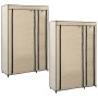 Armarios plegables 2 unidades de tela color crema 110x45x175 cm de vidaXL, Armarios roperos - Ref: Foro24-282424, Precio: 81,...