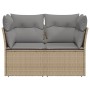 Sofá de jardín con cojines de 2 plazas ratán sintético beige de , Sofás de exterior - Ref: Foro24-366087, Precio: 140,59 €, D...