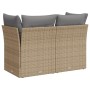 Sofá de jardín con cojines de 2 plazas ratán sintético beige de , Sofás de exterior - Ref: Foro24-366087, Precio: 140,59 €, D...