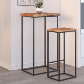 Mesa auxiliar madera maciza acacia borde natural 40x40x2,5 cm de , Mesas auxiliares - Ref: Foro24-370606, Precio: 29,16 €, De...