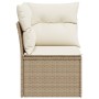 Sillón de esquina de jardín con cojines ratán sintético beige de , Sofás de exterior - Ref: Foro24-366051, Precio: 92,99 €, D...