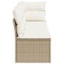 Sofá de jardín de 4 plazas con cojines ratán sintético beige de , Sofás de exterior - Ref: Foro24-366053, Precio: 243,88 €, D...