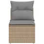 Sofá de jardín sin reposabrazos con cojines ratán PE beige de , Sofás de exterior - Ref: Foro24-366100, Precio: 65,62 €, Desc...