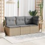 Sofá de jardín sin reposabrazos con cojines ratán PE beige de , Sofás de exterior - Ref: Foro24-366085, Precio: 60,72 €, Desc...