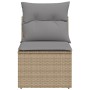 Sofá de jardín sin reposabrazos con cojines ratán PE beige de , Sofás de exterior - Ref: Foro24-366085, Precio: 60,72 €, Desc...