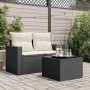 Mesa de jardín superficie de vidrio ratán PE negro 55x55x37 cm de , Mesas de jardín - Ref: Foro24-365969, Precio: 55,50 €, De...