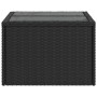 Mesa de jardín superficie de vidrio ratán PE negro 55x55x37 cm de , Mesas de jardín - Ref: Foro24-365969, Precio: 55,50 €, De...