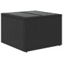 Mesa de jardín superficie de vidrio ratán PE negro 55x55x37 cm de , Mesas de jardín - Ref: Foro24-365969, Precio: 55,50 €, De...