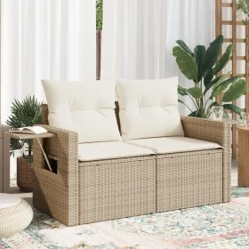 2-Sitzer-Gartensofa mit Kissen, beiges synthetisches Rattan von , Outdoor-Sofas - Ref: Foro24-366079, Preis: 210,10 €, Rabatt: %