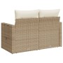 Sofá de jardín con cojines de 2 plazas ratán sintético beige de , Sofás de exterior - Ref: Foro24-366079, Precio: 193,93 €, D...