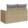 Sofá de jardín con cojines de 2 plazas ratán sintético beige de , Sofás de exterior - Ref: Foro24-366109, Precio: 159,79 €, D...