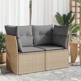 Sofá de jardín con cojines de 2 plazas ratán sintético beige de , Sofás de exterior - Ref: Foro24-366102, Precio: 157,13 €, D...