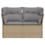 Sofá de jardín con cojines de 2 plazas ratán sintético beige de , Sofás de exterior - Ref: Foro24-366102, Precio: 157,13 €, D...
